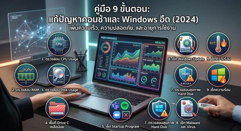 คอมช้า Windows อืด ต้องเช็กอะไรบ้าง